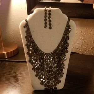 Plunder Brass Bib Necklace Set